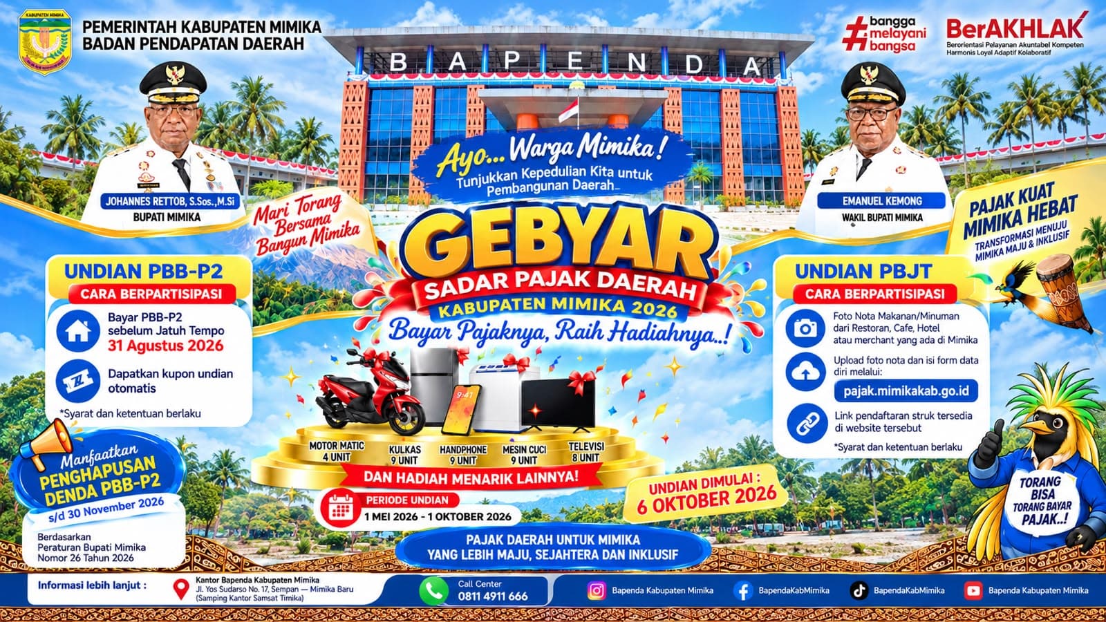 Bayar Pajak, Pulang Bawa Motor! 39 Hadiah Menanti Warga Mimika