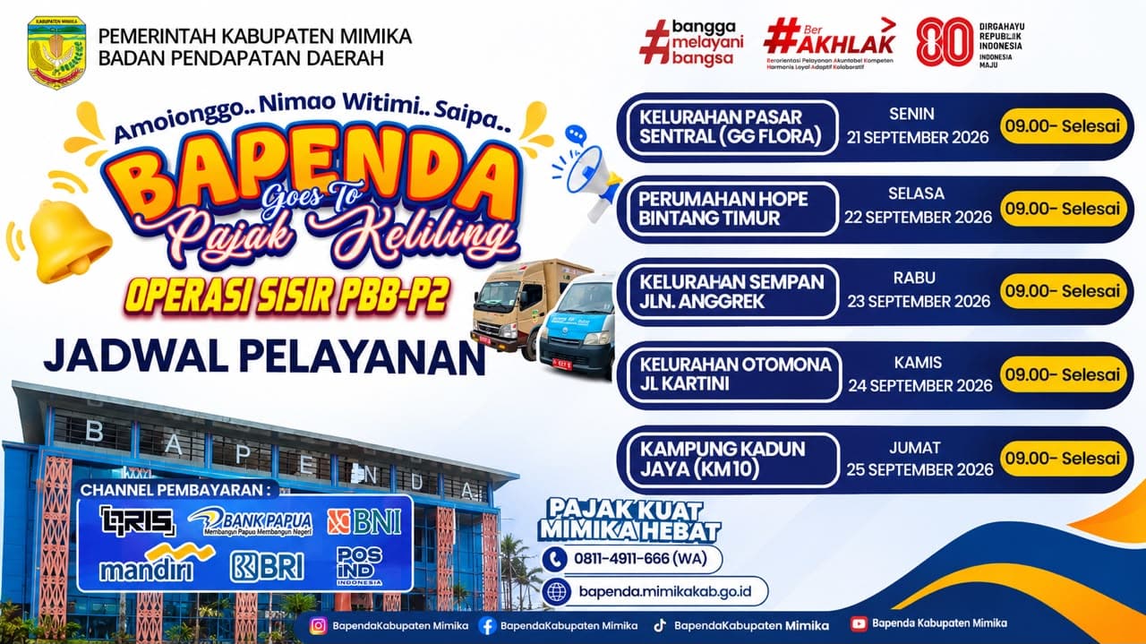Bapenda Mimika Gelar Operasi Sisir PBB-P2 Melalui Layanan Pajak Keliling